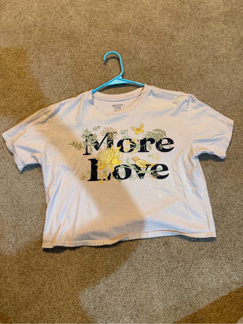 Mighty Fine Kids Floral "More Love" Graphic Tee - Light Lavender & Yellow